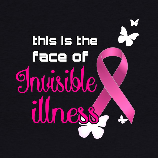 Pink Ribbon Invisible Illness Awareness by AlondraHanley